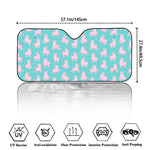 Cute Pink Llama Pattern Print Car Windshield Sun Shade