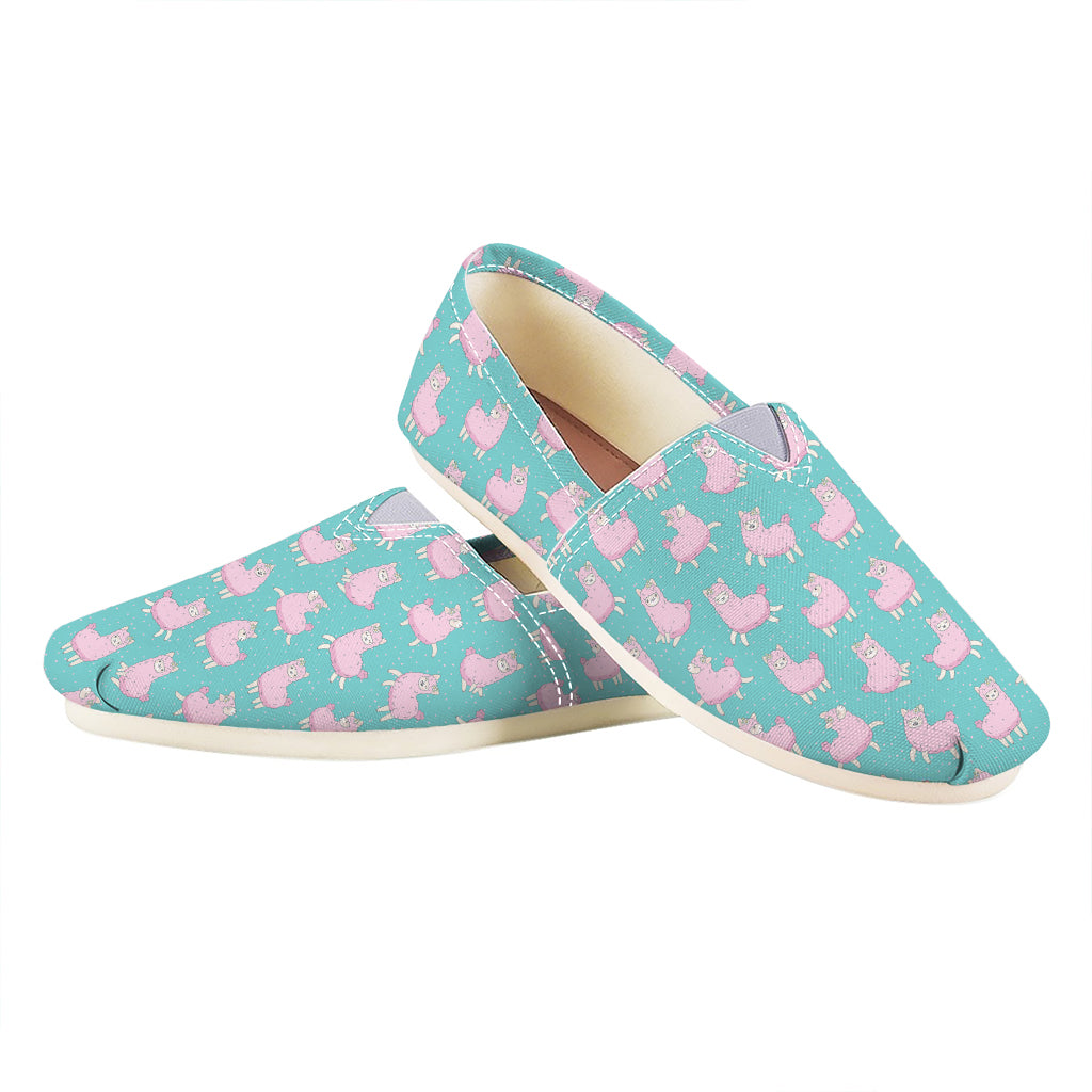 Cute Pink Llama Pattern Print Casual Shoes
