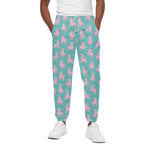 Cute Pink Llama Pattern Print Cotton Pants