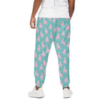 Cute Pink Llama Pattern Print Cotton Pants