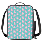 Cute Pink Llama Pattern Print Crossbody Lunch Bag