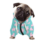 Cute Pink Llama Pattern Print Dog Zip Up Hoodie