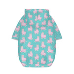 Cute Pink Llama Pattern Print Dog Zip Up Hoodie