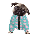 Cute Pink Llama Pattern Print Dog Zip Up Jacket