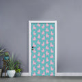 Cute Pink Llama Pattern Print Door Sticker