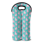 Cute Pink Llama Pattern Print Double Neoprene Wine Tote