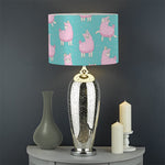 Cute Pink Llama Pattern Print Drum Lamp Shade