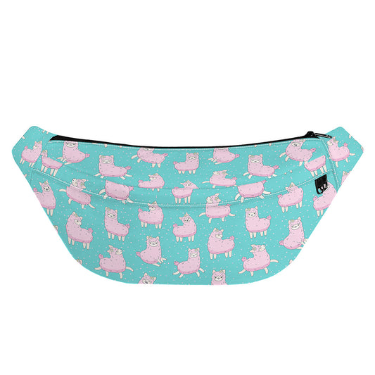 Cute Pink Llama Pattern Print Fanny Pack