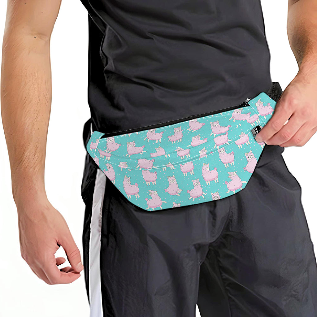 Cute Pink Llama Pattern Print Fanny Pack