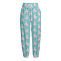 Cute Pink Llama Pattern Print Fleece Lined Knit Pants