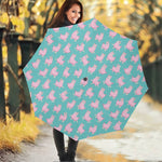 Cute Pink Llama Pattern Print Foldable Umbrella