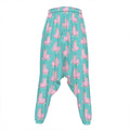 Cute Pink Llama Pattern Print Hammer Pants