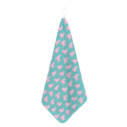 Cute Pink Llama Pattern Print Hand Towel
