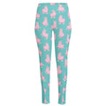 Cute Pink Llama Pattern Print High-Waisted Pocket Leggings