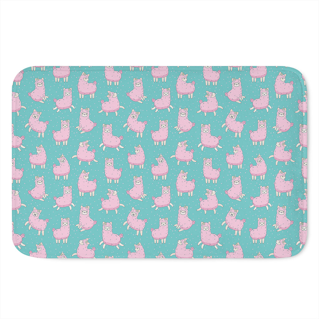 Cute Pink Llama Pattern Print Indoor Door Mat