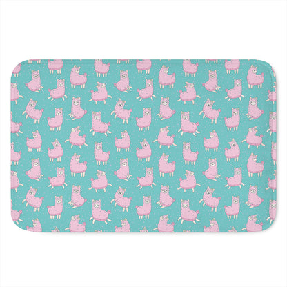 Cute Pink Llama Pattern Print Indoor Door Mat