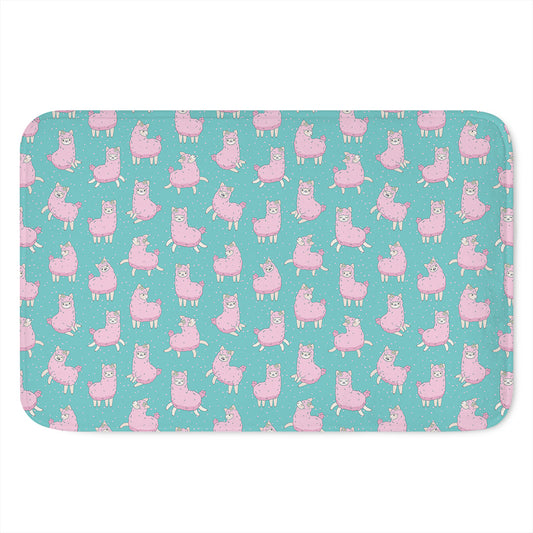 Cute Pink Llama Pattern Print Indoor Door Mat