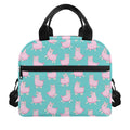 Cute Pink Llama Pattern Print Insulated Lunch Bag