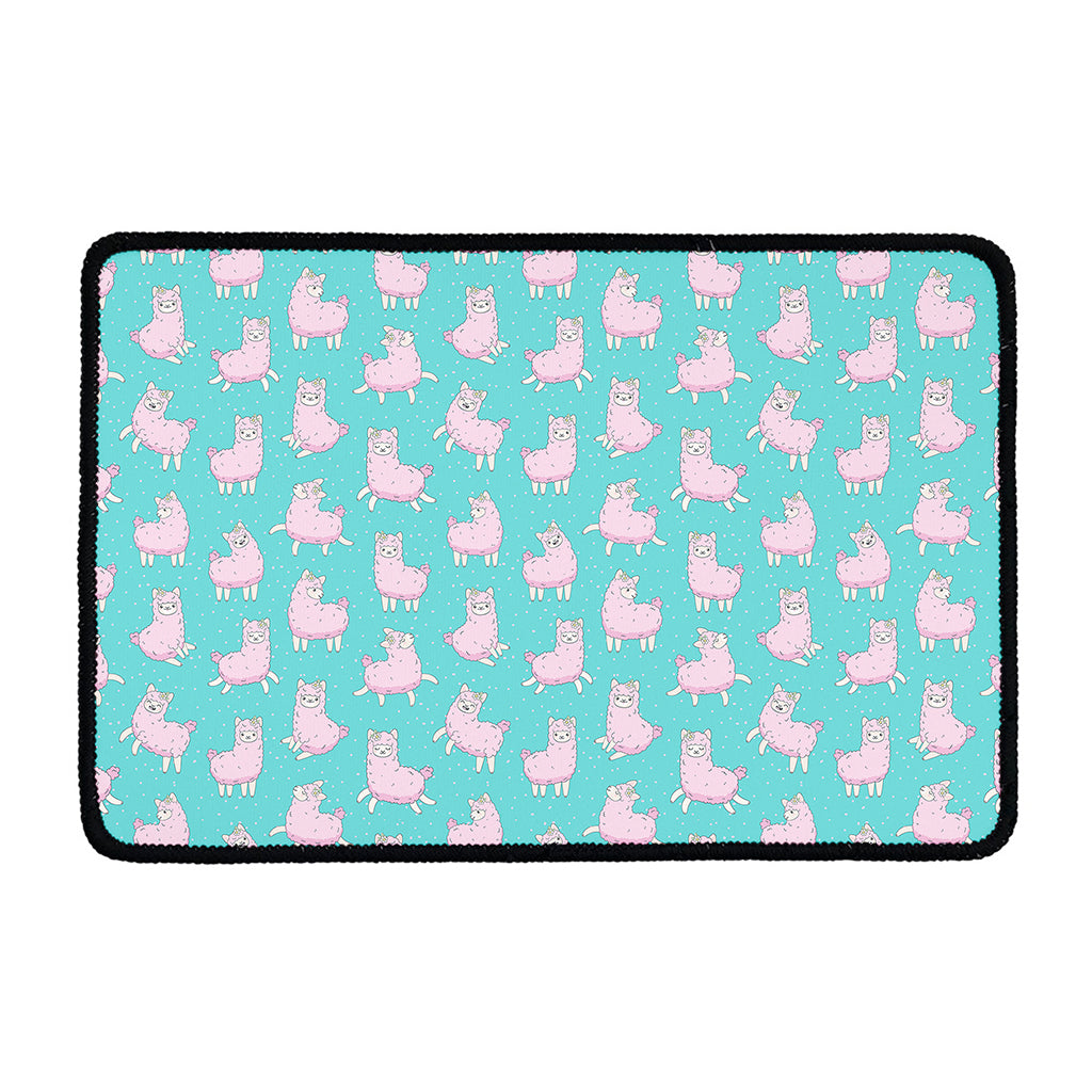 Cute Pink Llama Pattern Print Kitchen Mat
