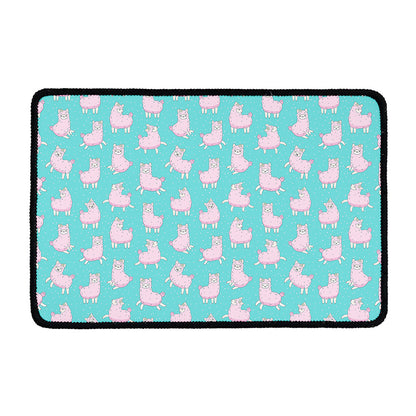 Cute Pink Llama Pattern Print Kitchen Mat