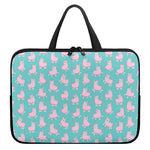 Cute Pink Llama Pattern Print Laptop Sleeve With Handle