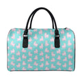 Cute Pink Llama Pattern Print Leather Duffel Bag