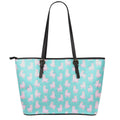 Cute Pink Llama Pattern Print Leather Tote Bag With Zipper