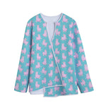 Cute Pink Llama Pattern Print Long Sleeve Short Coat