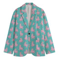 Cute Pink Llama Pattern Print Men's Blazer