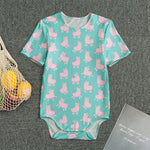 Cute Pink Llama Pattern Print Men's Bodysuit