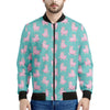 Cute Pink Llama Pattern Print Men's Bomber Jacket