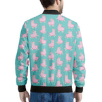 Cute Pink Llama Pattern Print Men's Bomber Jacket