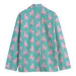 Cute Pink Llama Pattern Print Men's Cotton Blazer