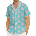 Cute Pink Llama Pattern Print Men's Deep V-Neck Shirt