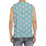 Cute Pink Llama Pattern Print Men's Fitness Tank Top
