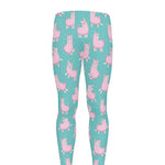 Cute Pink Llama Pattern Print Men's leggings