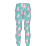 Cute Pink Llama Pattern Print Men's leggings