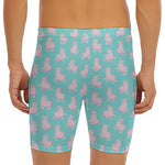 Cute Pink Llama Pattern Print Men's Long Boxer Briefs