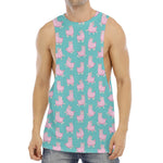 Cute Pink Llama Pattern Print Men's Muscle Tank Top