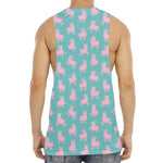 Cute Pink Llama Pattern Print Men's Muscle Tank Top