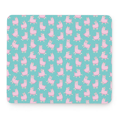 Cute Pink Llama Pattern Print Mouse Pad