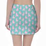 Cute Pink Llama Pattern Print Pencil Mini Skirt