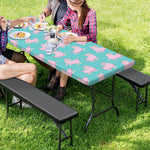 Cute Pink Llama Pattern Print Picnic Table Cover