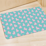 Cute Pink Llama Pattern Print Polyester Doormat