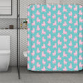 Cute Pink Llama Pattern Print Polyester Shower Curtain