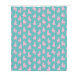 Cute Pink Llama Pattern Print Polyester Shower Curtain