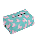 Cute Pink Llama Pattern Print Rectangle Tissue Box Cover
