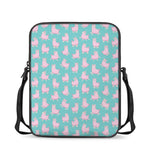 Cute Pink Llama Pattern Print Rectangular Crossbody Bag