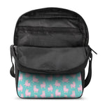 Cute Pink Llama Pattern Print Rectangular Crossbody Bag