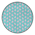 Cute Pink Llama Pattern Print Round Floor Mat